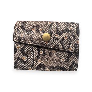 Hammitt Montana Pocket Daisy Snake Leather Card Holder Wallet Brushed Gold EUC